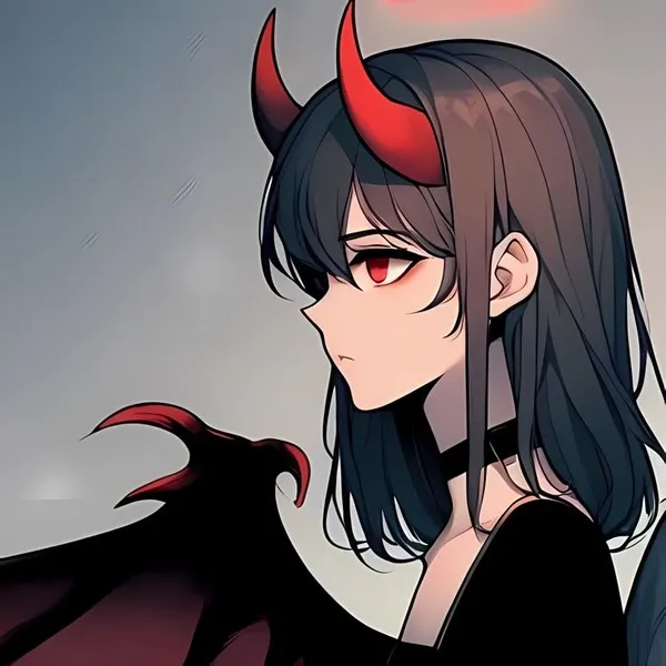 Avatar đôi ác ma đỏ đen TikTok