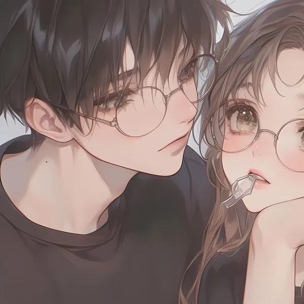 Avatar anime đôi cute vibe cổ điển Nhật Bản