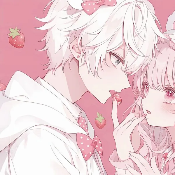 Hình profile anime đôi đáng yêu kiểu học sinh