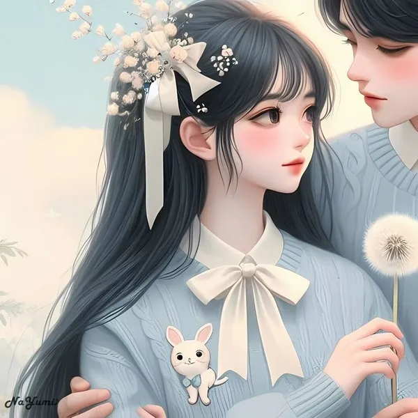 Avatar đôi anime cute khớp vibe nhẹ nhàng