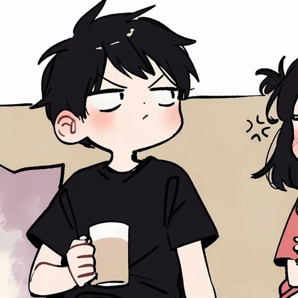 Hình profile đôi trắng đen cổ điển tinh tế