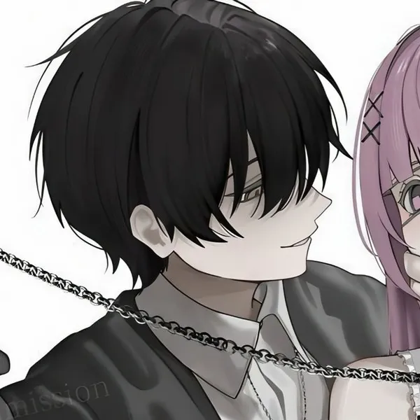 Hình profile đôi trắng đen tối giản sâu lắng