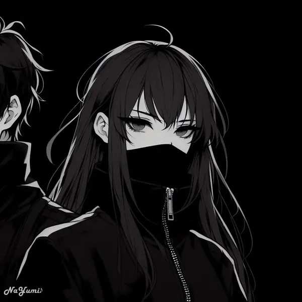 Ảnh profile Threads đôi outfit đen trắng