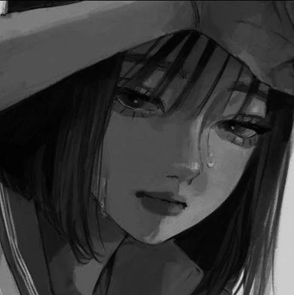 Ảnh cá nhân cô gái khóc, nhìn xuống khẽ