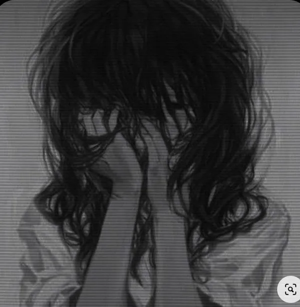 Ảnh profile cô bé trầm, tone lam lạnh nét vẽ anime dịu