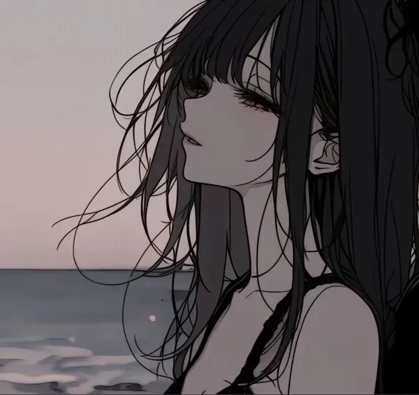 Hình profile cô gái suy tư, nước mắt rơi