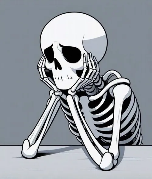 Hình troll bộ xương chờ crush rep tin