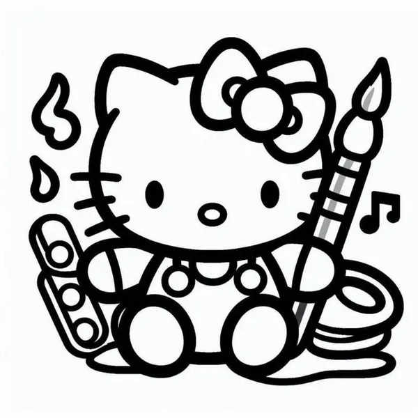 Tranh tập tô cô mèo trắng tập yoga thư giãn cho trẻ