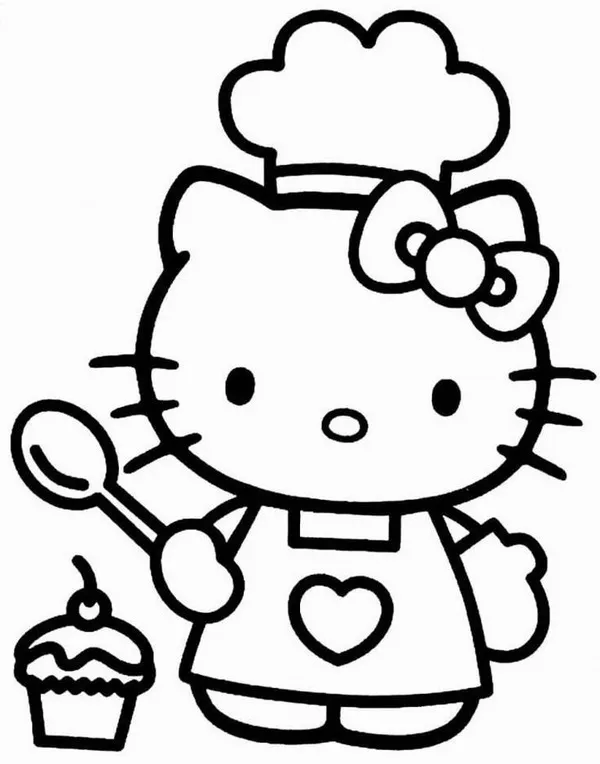 Tranh tập tô Hello Kitty chăm sóc chú thỏ nhỏ