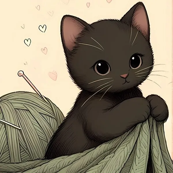 Avatar mèo đôi dễ thương tone pastel dịu