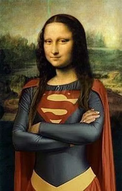 Ảnh vui Mona Lisa đang cố nhịn cười :)))