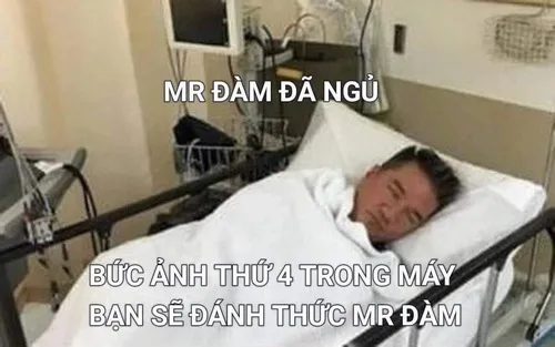 Meme biểu cảm Mr Đàm giữa ánh đèn sân khấu rực rỡ.