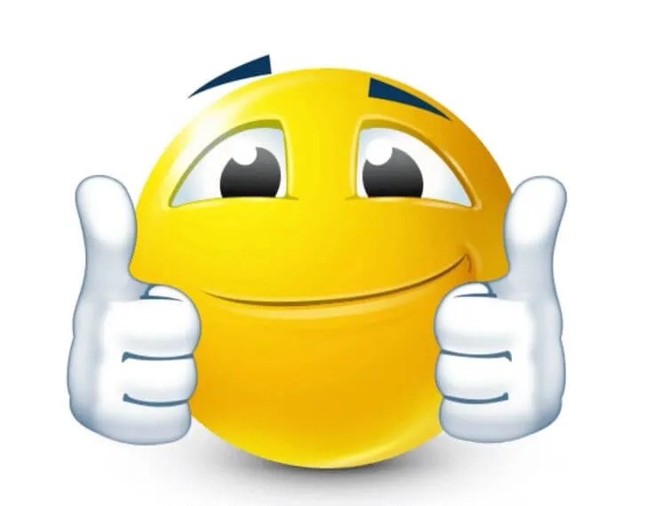 Icon like hai tay cười rạng rỡ