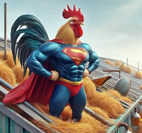 Hình chế gà nhìn điện thoại mà giật mình