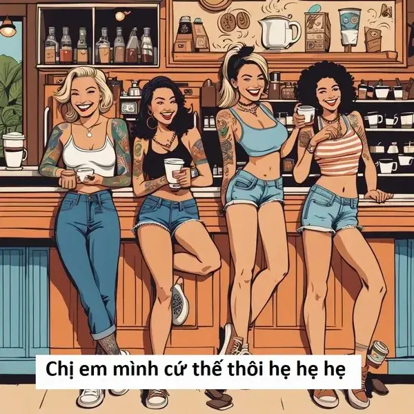 5 Meme hài Chị em mình cứ thế thôi, hẹ hẹ hẹ