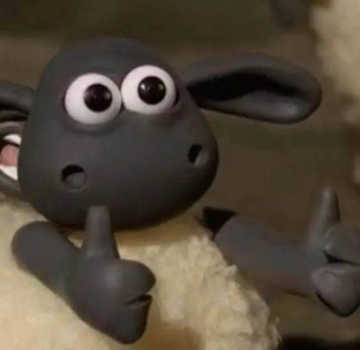 Chú cừu giơ tay like