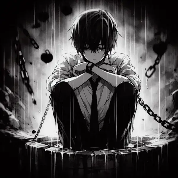 Ảnh anime nam cô đơn giữa khung cửa sổ