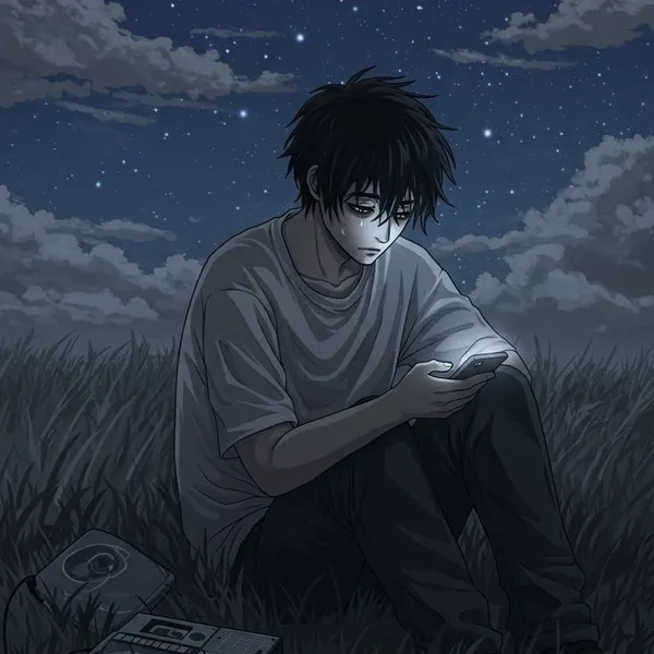 Avatar nhân vật lạnh ánh sáng xanh lam