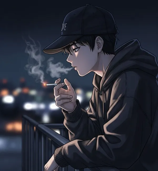 Hình anime buồn nhân vật nam cúi mặt