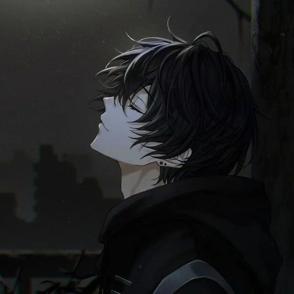 Hình anime nam lạnh khoác áo tối màu