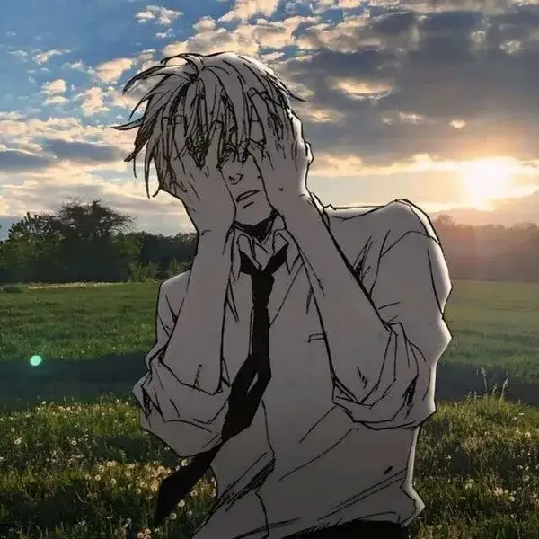 Hình avatar buồn chàng trai anime mỉm cười