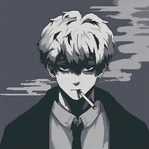 Hình avatar anime nam buồn nhìn trời mưa