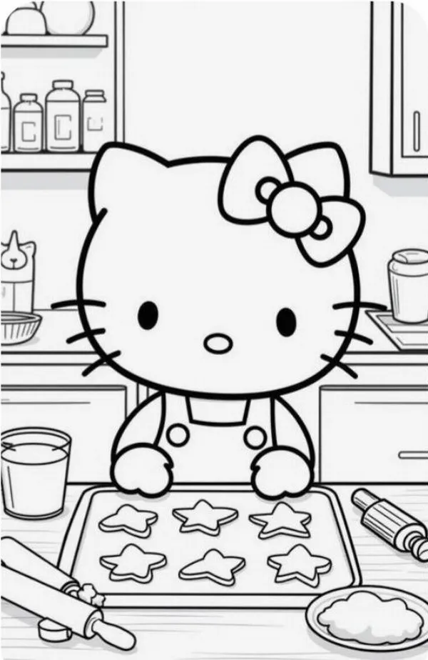 Hình tô Kitty và My Melody đi dạo công viên