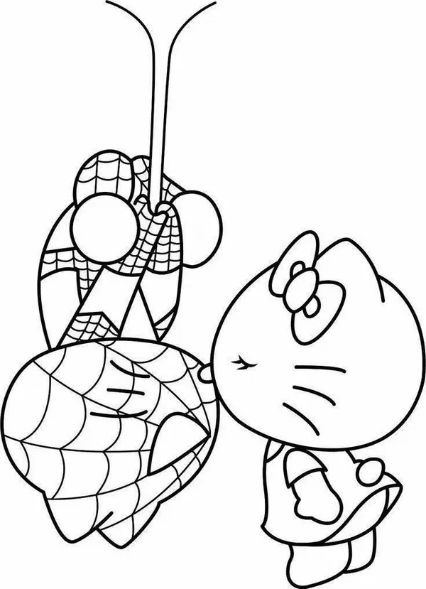 Trang tập tô Hello Kitty mặc váy hoa hồng