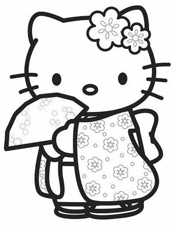 Hình tô màu Hello Kitty cho bé 3 đến 7 tuổi