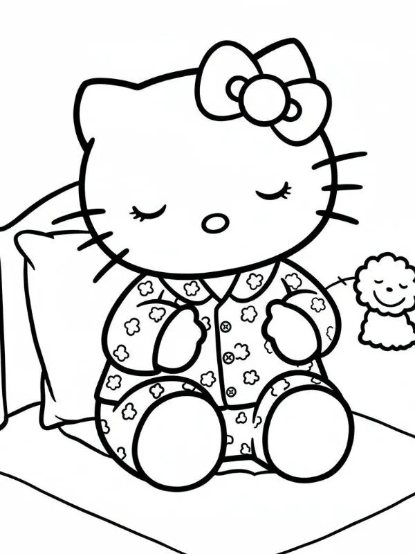 Tranh tập tô Hello Kitty cho bé rèn trí tưởng tượng