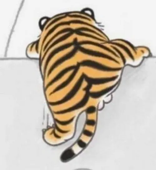 Meme hổ mập đang chill, mắt lim dim cực phê