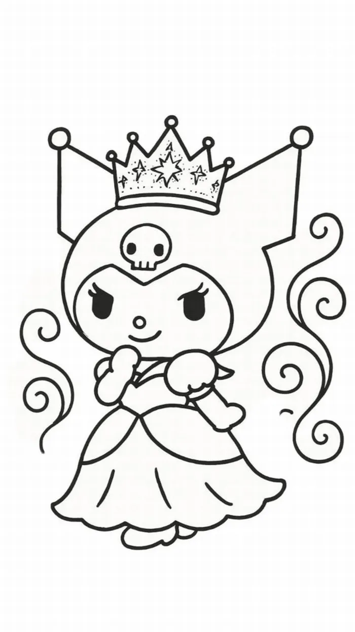 Hoạt động tô màu Kuromi giúp bé hiểu giá trị thể hiện cá tính riêng.