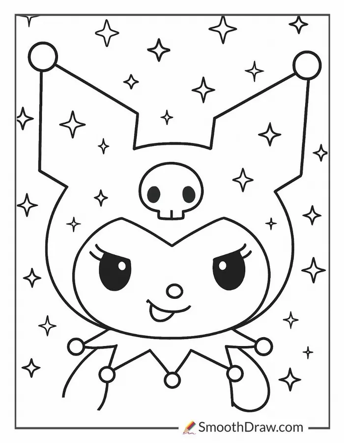 Trang tô màu Kuromi Halloween cho bé yêu khám phá cảm xúc vui.