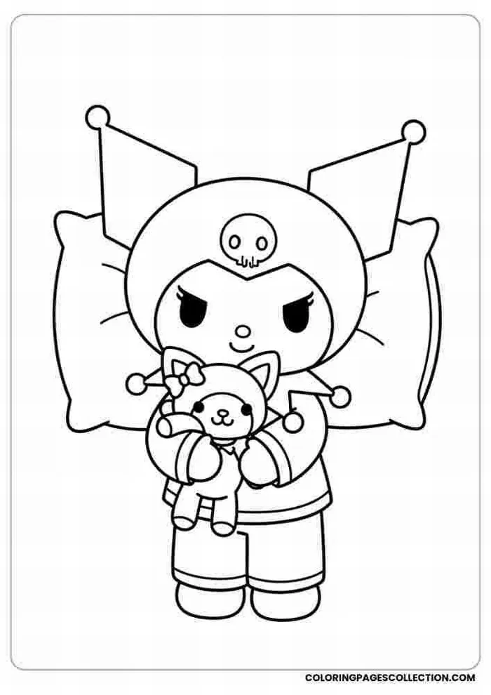 Trang tô màu Kuromi và My Melody cùng nhau dạo chơi Halloween.