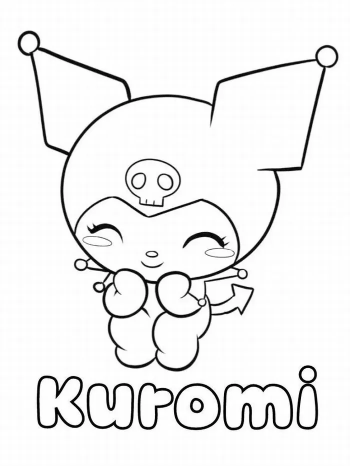 Tranh tô màu Kuromi và My Melody cùng xuất hiện trong khung cảnh vui nhộn