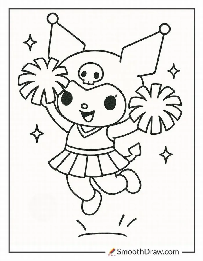 Tranh tập tô Kuromi đáng yêu dành cho bé thích nhân vật đặc biệt.