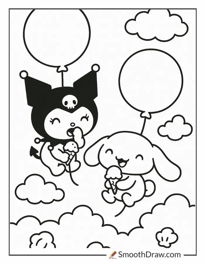 Hình tập tô Kuromi mặc đồ punk kawaii cực kỳ ngộ nghĩnh.