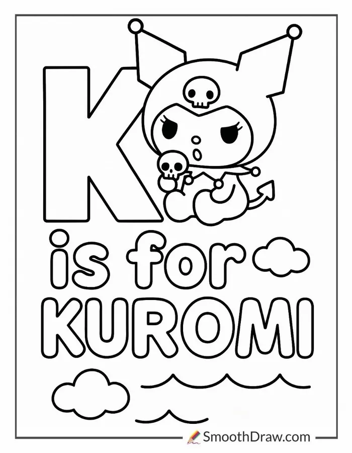 Tờ giấy tô Kuromi cho trẻ phát triển khả năng tập trung mỗi ngày.