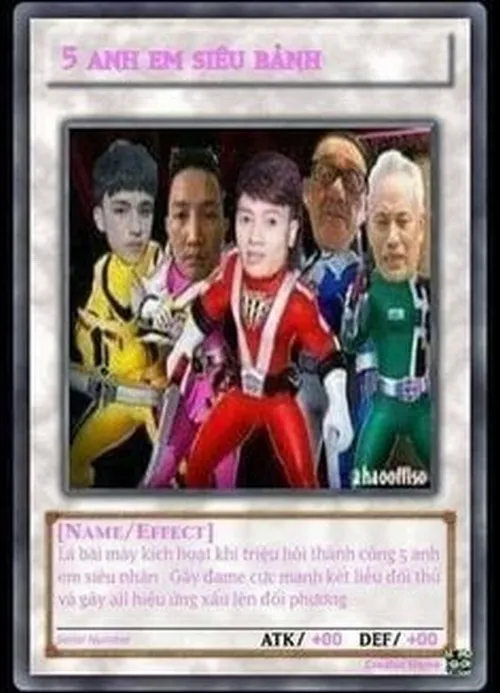 Ảnh troll lá bài năm anh em siêu nhân