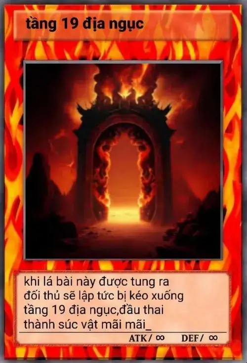 Hình vui lá bài 18 tầng địa ngục