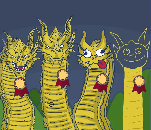 9 Bộ meme 3 con rồng so sánh: Khi cái xấu bị phơi bày trong khung hình