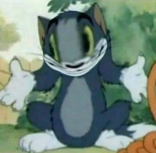 Ảnh chế mèo Tom gương mặt ngây thơ vô số tội