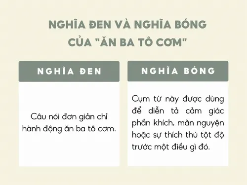 Nghĩa đen và nghĩa bóng của từ "ăn ba tô cơm" Nghĩa đen và nghĩa bóng của từ "ăn ba tô cơm"