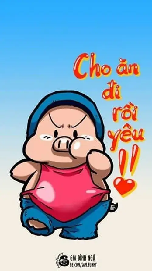 Meme heo cho ăn mới yêu