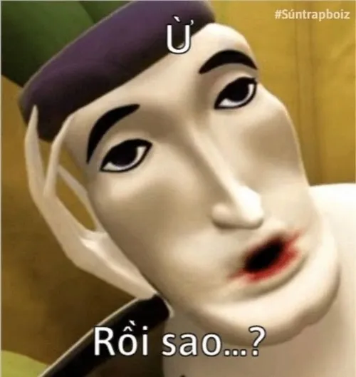 Meme hài người bị bắt quả tang và ánh mắt đơ cứng