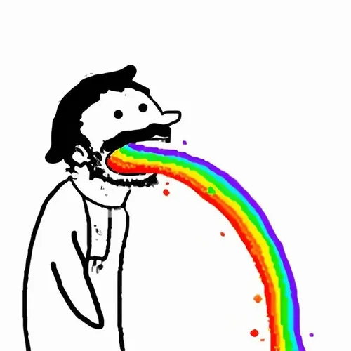 Meme ói ra cầu vòng ngắn gọn, nhìn là hiểu mood liền