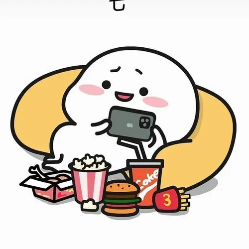 Vừa nằm xem điện thoại vừa ăn vặt