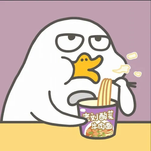 Meme vịt ăn mì gói