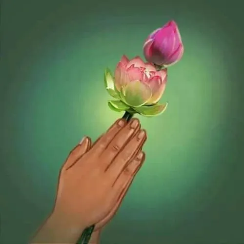 Meme cầu nguyện với đôi tay chắp lại đầy hy vọng