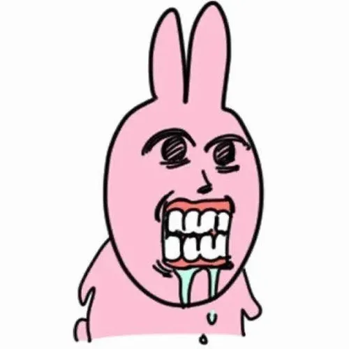 Meme chế pink rabbit chảy nước miếng